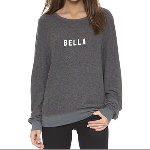 WildFox Baby Bella Baggy Beach Sweatshirt Brushed Grey Jersey
